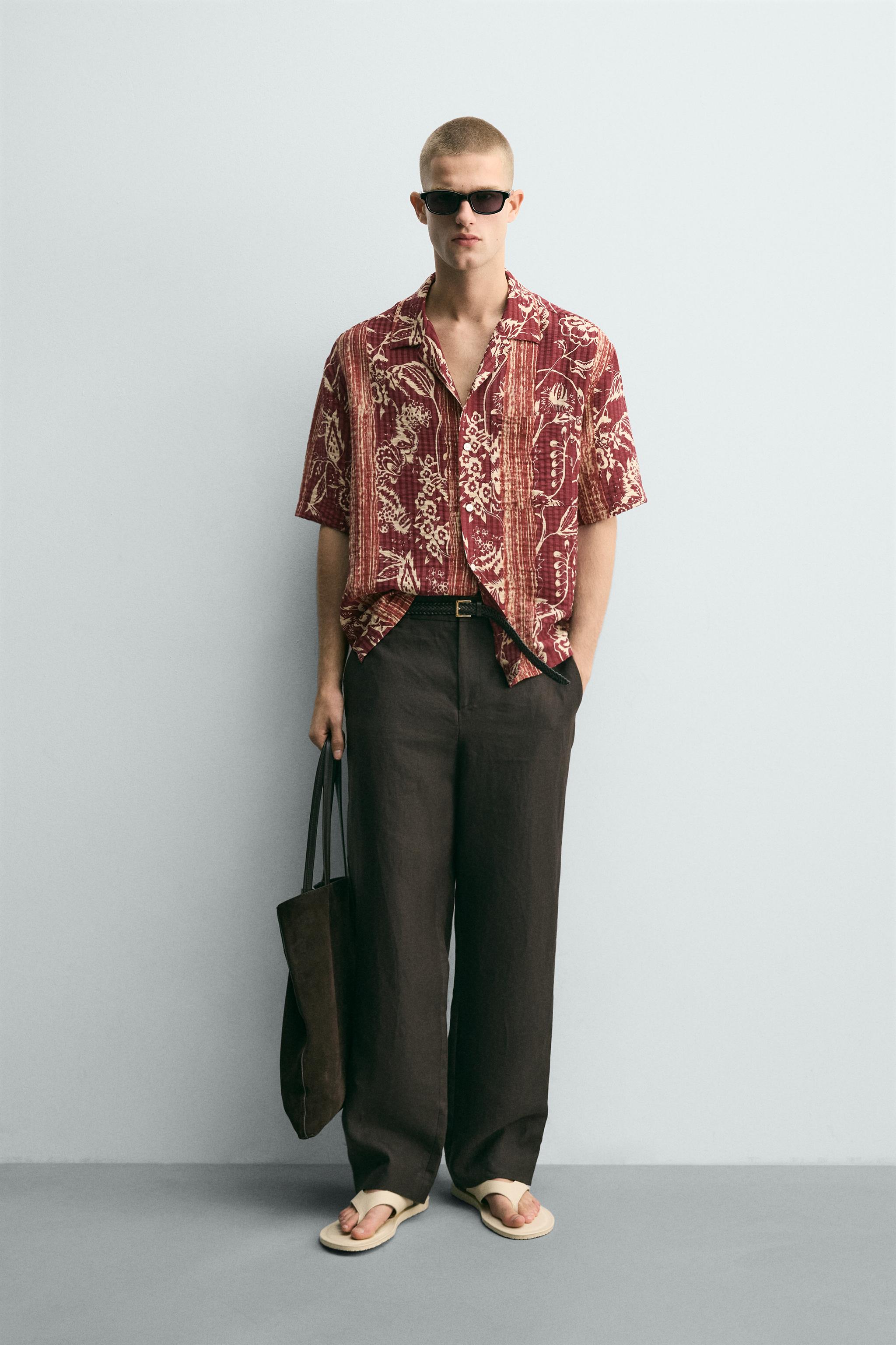 PRINTED STRIPED JACQUARD SHIRT